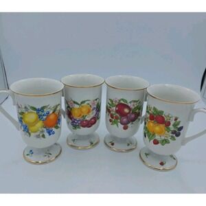 Vintage Lenox Orchard Hostess Set Of 4 Fine Porcelain Tea Cups